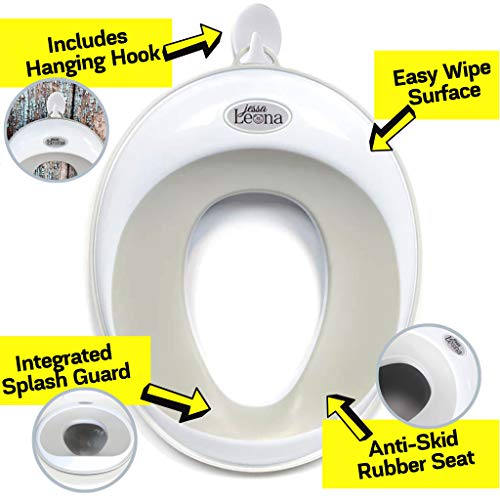Secure Non Slip Potty Training Seat with Splash Guard for Boys and Girls | Includes Free Storage Hook | Fits Round & Oval Toilets