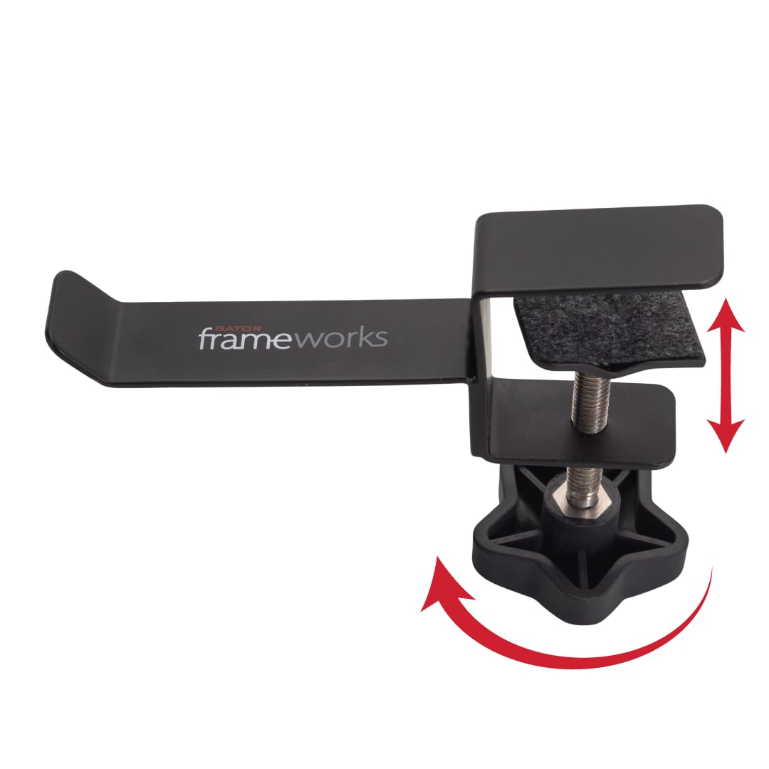 Gator Frameworks Cases Frameworks Headphone Hanger for Desks (GFW-HP-HANGERDESK), Black Small