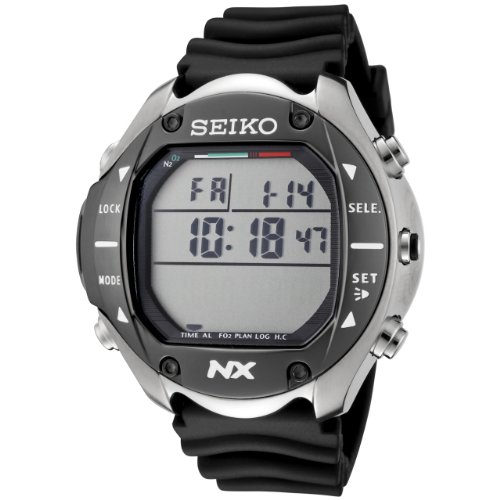 Seiko Men's Quartz Metal and Rubber Casual Watch, Color:Black (Model: STN009