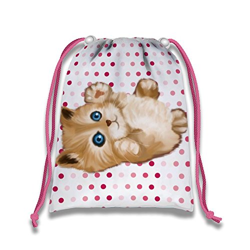 Kitty Cat Kitten Drawstring Bags Kids Birthday Party Supplies Favor Bags 10 Pack