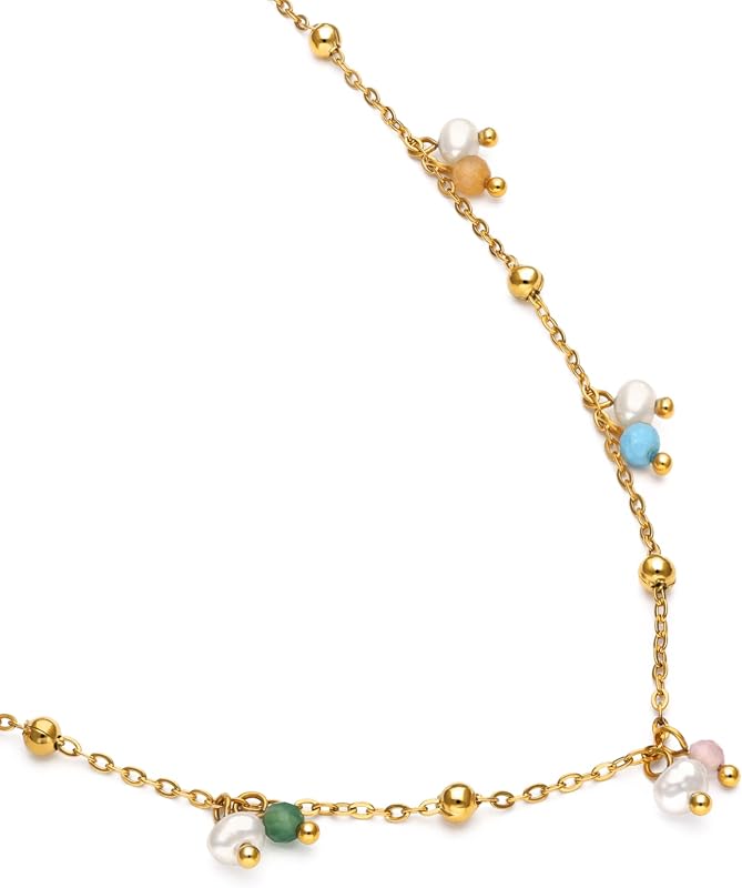 Colar Feminino de Aço Dourado Shamira Dots