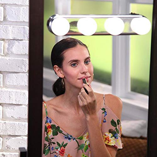 Studio Glow Make Up Light Super Bright 4 LED Bulbs Portable Cosmetic Mirror Light Kit Battery Powered Makeup Light - Thumbnail 2