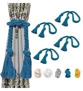 Yteseery 4 Pack Curtain Tiebacks - Natural Cotton Rope Holdbacks For Patio, Pergola, Gazebo & Indoor Drapery