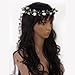 ReNext Rose Flowers Branch Festival Wedding Garland Head Wreath Crown Floral Halo Headpiece Photography Tool Adult Size (White and Green)