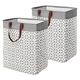 YanZhi 2 Pcs Laundry Hamper With Long Soft Leather