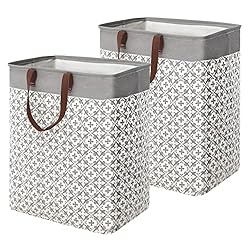 YanZhi 2 Pcs Laundry Hamper With Long Soft Leather