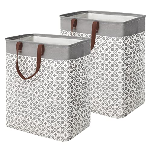 YanZhi 2 Pcs Laundry Hamper With Long Soft Leather