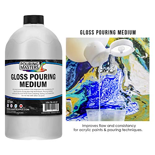 U.S. Art Supply Professional Gloss Pouring Effects Medium, 32 oz