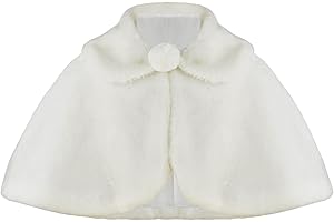 GENERIC Little Girls Cozy Faux Fur Bolero Shrug Shawl Wraps Princess Cape Cloak Kids Girls Dress Coat Party Dress Up Jacket