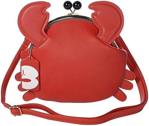 Haolong Women's PU Crab Clasp Closure Handbag Cute Satchel Shoulder Bag Pu Leather Bag (red)