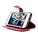 MOLLYCOOCLE iPhone 8 Wallet Case, Handmade PU Leather Flip Folio Wallet Case for iPhone 7 with Lightwight Slim Shockproof TPU Bumper Cover with Rhinestone Butterfly