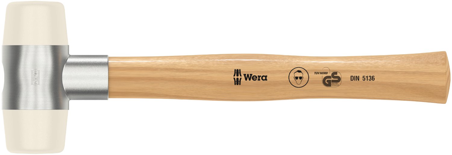 Wera 05000330001 6 x 340 mm "101" Soft-Faced Hammer with Nylon Head Sections - Silver