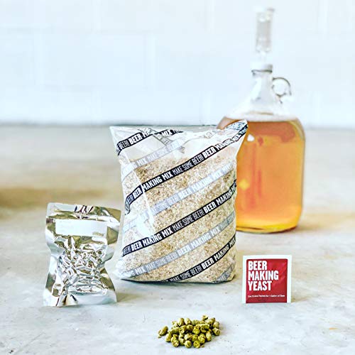 Brooklyn Brew Shop Afternoon Wheat Beer Making Kit: All-Grain Starter Set With Reusable Glass Fermenter, Brew Equipment, Ingredients (Malted Barley, Hops, Yeast) Perfect For Brewing Craft Beer At Home