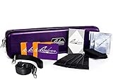 Quiver Violet Portable Game Card Carrying Case, Stilish PU Leather Exterior with Double Zipper, Dividers, Wrist Strap & Shoulder Strap | Deck Box Compatible | Plus: 100 Transparent Sleeves