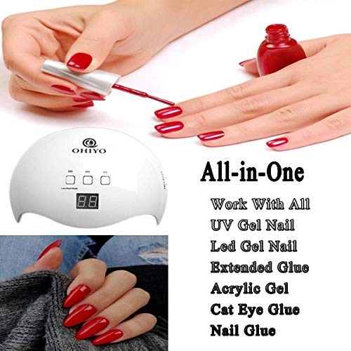 OHIYO Curing Lamps, Nail Polish Dryer for Gel 48W Nail Art Lamps Nail Lamp Led Lamp for Nails UV Nail Lamp Fit for All Manicure Gel Nail Polish, Fingernail & Toenail LED Curing Light LED Nail Dryer - Thumbnail 3