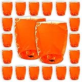 Just Artifacts ECO Wire-Free Flying Chinese Sky Lanterns (Set of 20, Eclipse, Orange) - 100% Biodegradable, Environmentally Friendly Lanterns!