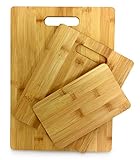 Bamboo Cutting Boards Set of 3 - High Quality Durable Thick Strong Premium Eco-friendly Wood - Kitchen Chopping Chicken, Meat, Bread, Vegetables, Fruit, Cheese. Brand: Perfect Life Ideas -Tm®