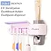 Prodara UV Toothbrush Holder, Toothpaste Dispenser Wall Mounted Toothbrush Sanitizer & Automatic Toothpaste Holder with 5 Toothbrush Sterilizer Holder for Kids and Adults(White)