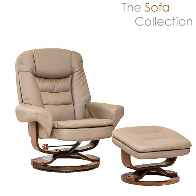 Livorno Swivel Recliner with Matching Footstool in Bonded Leather