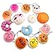 LIGONG 30PCS Random Kawaii Mini Soft Bread Donuts Food Phone Straps Squishy Charm Gift Miniature Novelty Toys