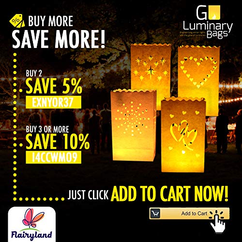 image for Go Luminary Bags 20pcs White Luminary Candle Bags Special Lantern Lumi