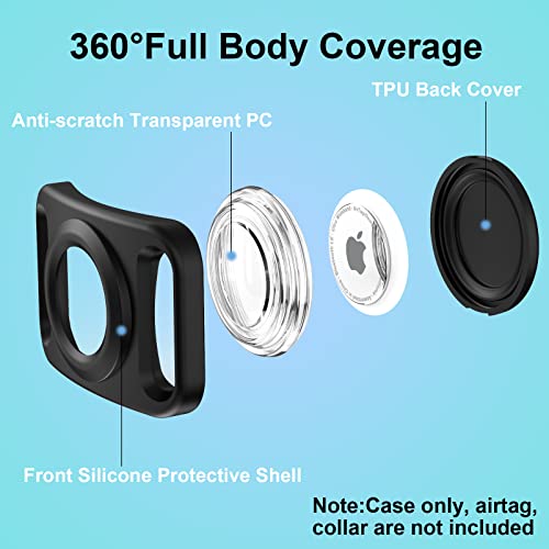 SANKALA Airtag Dog Collar Holder, [2 Pack] Waterproof Airtag Case for