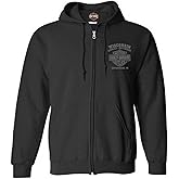 Harley-Davidson Men's Ghoulish Biker Skull Zip-Up Cotton-Blend Hoodie, Black