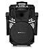 Pure Acoustics Wireless Portable Bluetooth PA Audio Speaker with 2 Wireless Microphones FM Radio Party Karaoke Machine Sound System MCP-75 Suono Soundstream Black & Black Gril