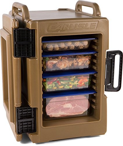 Carlisle IT40043 Cateraide IT End Loading Insulated Food Pan Carrier, 6 Pan Capacity, Caramel
