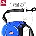 BUYBAR Eco-Friendly Retractable Nylon Dog Leash with One Button Lock and Ergonomic Hand Grip, Large, Blue