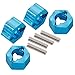 SkyQ 4pcs 1/18 WLtoys Upgrade Parts RC Aluminum Wheel Hex Mount for A949 A959 A969 A979 K929 Blue