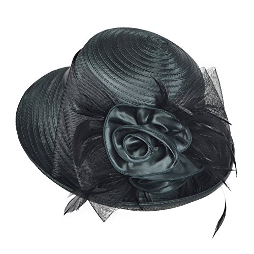Original One Women's Cloche Bowler Hats KDC1701 for Kentucky Derby Day, Church, Wedding, Tea Party and More Formal Occasion (Dark Green)