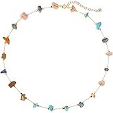 LOLAR RAY Turquoise Jewelry for Women - 14K Gold Plated Turquoise Necklace for Women Colorful Beaded Necklaces Summer Beach Boho Choker Bead Gift