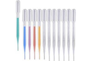 Labasics Pipette Droppers 3 ml, Graduated Plastic Transfer Pipettes for Lab Use, Clear and Disposable, Pack of 100 (3 ml, 100