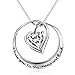 YFN Sterling Silver I Love You to the Moon and Back Heart Pendant Necklace 18
