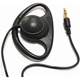 LINHUIPAD D Shape Earpiece Headset 3.5mm Single Side Earphone Hook Earbud for Tour Guide System Receiver Tablet Laptop PC Skype YouTube MP3/4 DVD