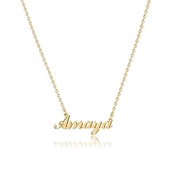 M MOOHAM Gold Plated Amaya Name Necklace for Her