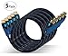 AURUM CABLES Ultra 4K HDMI Cable 4 ft Braided High-Speed HDMI Cord Supports TV, Gaming, Ethernet, HDR, ARC, UHD, 3D, HDTV, 10.2 Gbps, Compatible with PC, Laptop, PS4, Xbox, Roku, Blue-ray, 5 Pack