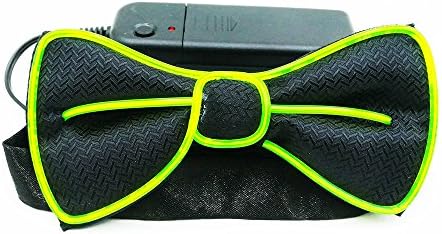 Light Up BowTie Costume Accessory LED Bow Tie Perfect for Halloween Party Christmas New Years Rave Party (Green)