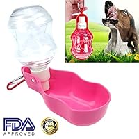 Ytuomzi Pet Travel Water Bottle Portable Dog Cat Drinking Bottle Foldable Water Dispenser Bowl Kettle for Outdoor Hiking/Walking (8.5 OZ, Pink)