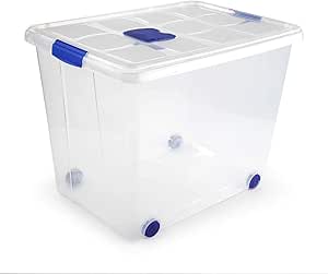 PLASTIC FORTE, Caja de almacenamiento, Multicolor, 86 litros, con ruedas