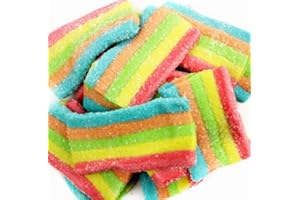 SWEETGLOB Sour Gummy Belts Candy (Sour Pastel Rainbow Mini Bites, 1 Pound)