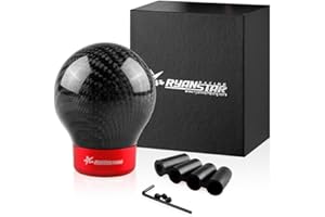 Ryanstar Carbon Fiber Shift knob Round Ball Racing Gear Shift Shifter Knob Head Manual Car with 8mm/10mm/11mm Adapter