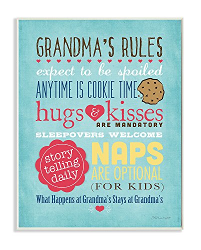 Stupell Industries Grandma's Rules with Icons Wall Plaque Art, 10 x 0.5 x 15, M…