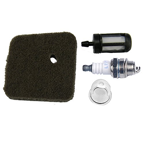 HIPA Spark Plug + Fuel Filter + Air Filter + Primer Bulb for STIHL FC55 FS38 FS45 FS46 FS55 HS45 KM55 HL45 String Trimmer Brush Cutter 4140 124 2800