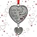 BANBERRY DESIGNS I Love You to The Moon and Back - Heart Ornament with Love Charm - Hanging Love Heart for Her
