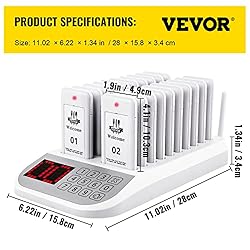 VEVOR Restaurant Pager System 20 Coasters Max 98