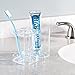 mDesign Bathroom Storage Organizer for Dental Supplies, Toothpaste and Toothbrushes - Clear