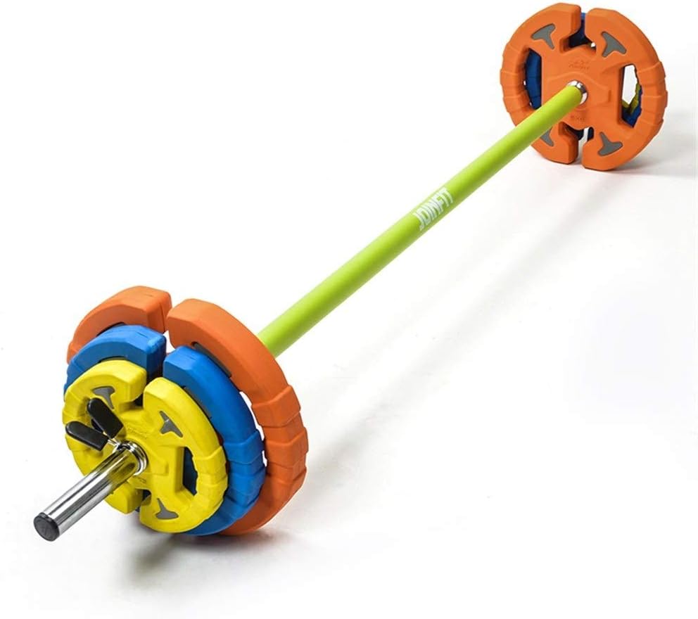 Wanzheronya Polygonal 20KG Weightlifting Barbell set, Household Ladies Rubber Coating Barbell, Cast Iron Plate Barbell For Gym Workout