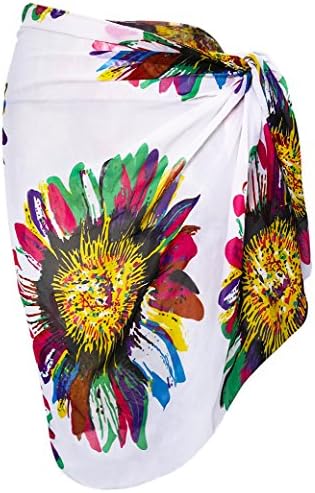 Oryer Womens Beach Bikini Sarong Cover up Pareo Swimsuit Sheer Swim Sarong Wrap